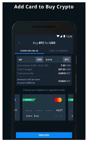 buying crypto on cex.io mobile app