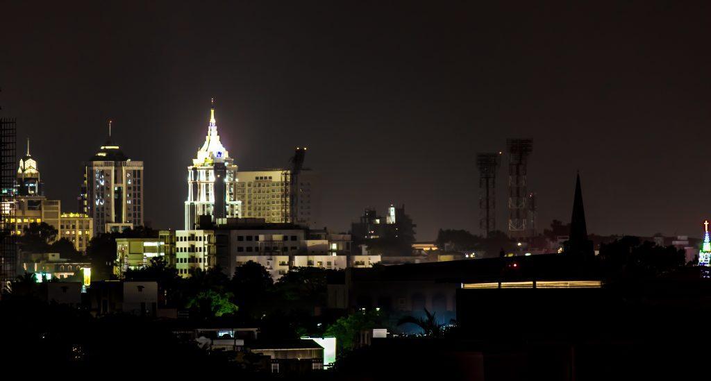 Bangalore skyline at night