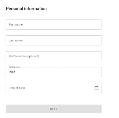 filling in personal details when signing up for Admiral Markets