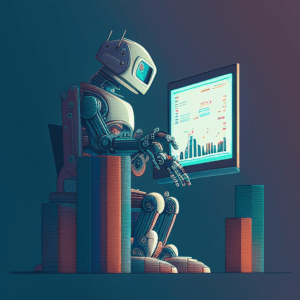 Robot trading stocks - artwork