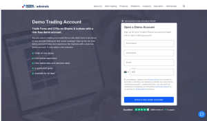 setting up your account to buy and sell platinum on Admiral Markets