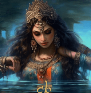 CoinBharat artwork of a water divinity in female form