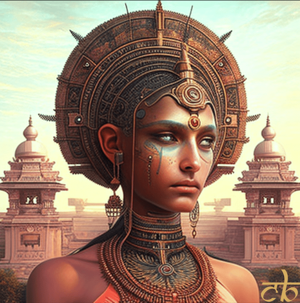 CoinBharat artwork of an Indian queen archetype 