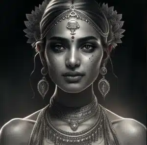 CoinBharat artwork featuring an Indian woman adorning silver