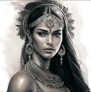 CoinBharat artwork of a beautiful woman adorning silver jewellery 