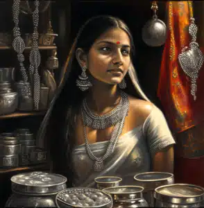 CoinBharat artwork of a silver trader in India