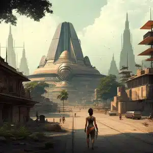 futuristic utopic city artwork by CoinBharat